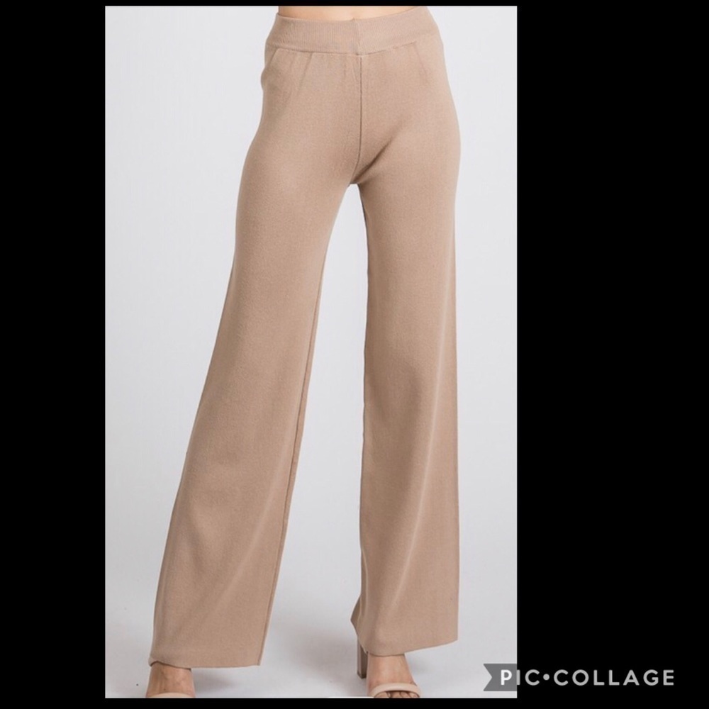 SALE!! Beautiful! Two Piece Sand Color Top & Pants - Picture 6 of 6